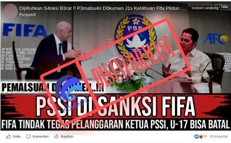 Hoaks FIFA Jatuhkan Sanksi Kepada PSSI