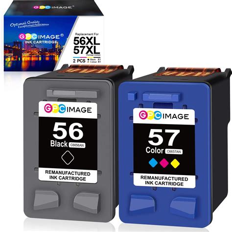 GPC Image 2 Pack Remanufactured Ink Cartridges Replacement For HP 56 57