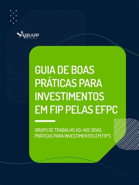 Guia De Boas Pr Ticas Para Investimentos Em Fip Pelas Efpc