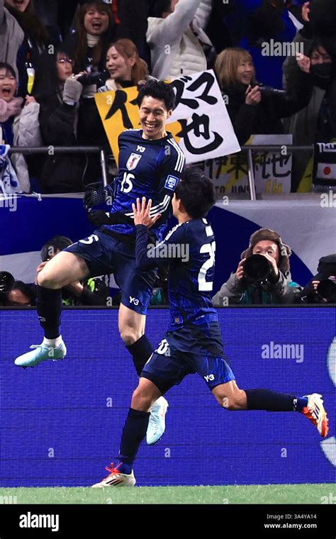 Japans Daichi Kamada L 15 Reacts After Scoring The Opening Goal In