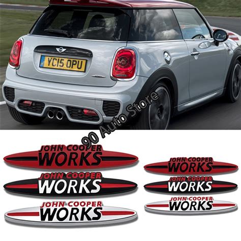 Piece Metal Emblem Car Side Sticker For Mini Coopers Jcw John Cooper