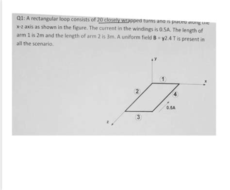 Solved Q1 A Rectangular Loop Consists Of 20 Closely Wrapped Chegg