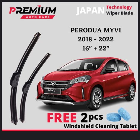 PERODUA MYVI NEW MG3 2018 PRESENT PREMIUM RUBBER WIPER BLADE JAPAN