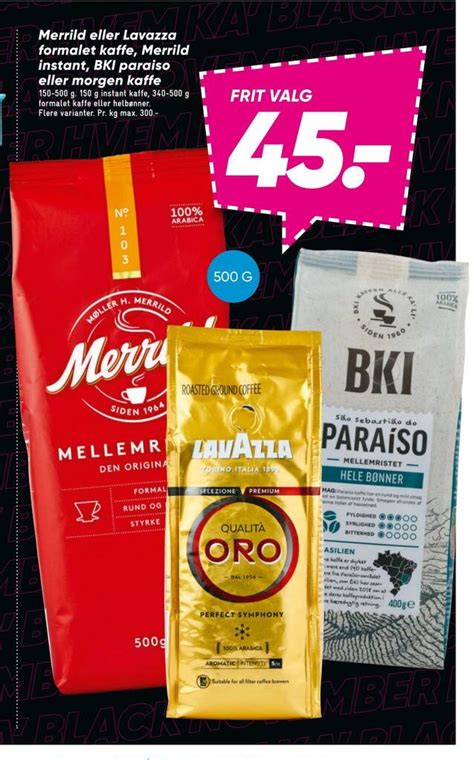 Merrild Eller Lavazza Formalet Kaffe Merrild Instant Bki Paraiso