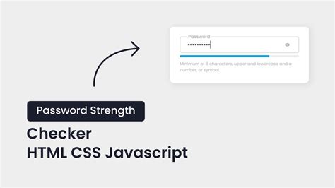 Password Strength Checker Html Css Javascript Youtube