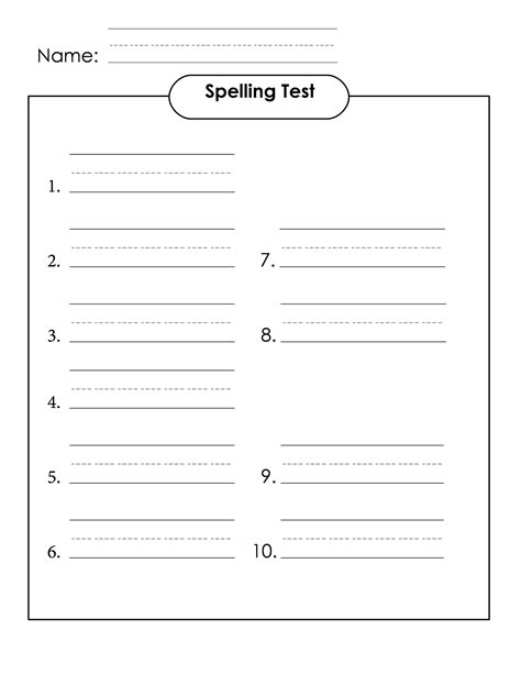 38 Printable Spelling Test Templates [word And Pdf] ᐅ Templatelab