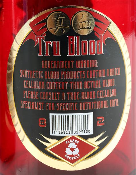 True Blood Two Bottles Of Tru Blood Plasma Protein