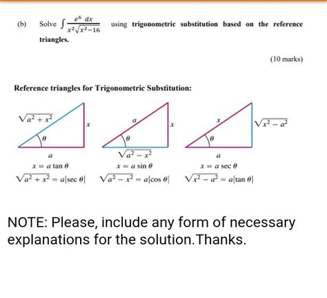 solved   solve  trigonometric substitution cheggcom