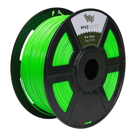 Wyzworks Pla Mm Fluorescent Green Premium Thermoplastic