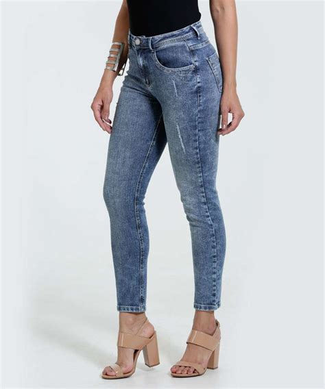 Cal A Feminina Jeans Skinny Pu Dos Marisa Marisa