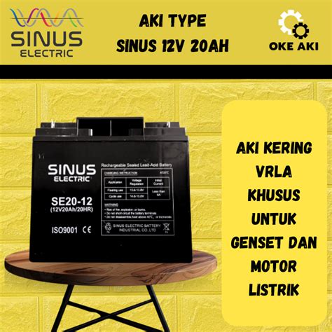 Jual Aki Baterai Genset V Ah Vrla Sinus Baterai Kering Terbagus