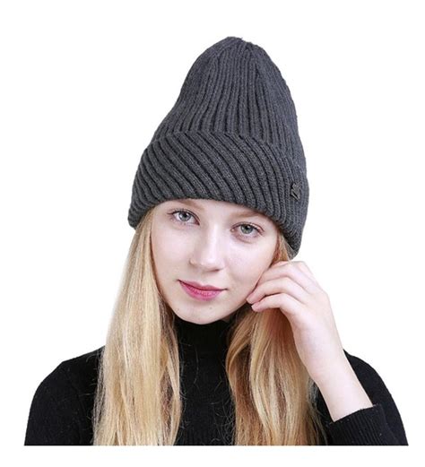 Womens Hat Winter Women Warm Winter Thick Crochet Knit Wool Ski Caps Lined Beanie Hat Skull Cap