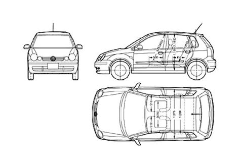 Download Drawing Volkswagen Polo 5 Door Hatchback 2005 In Ai Pdf Png