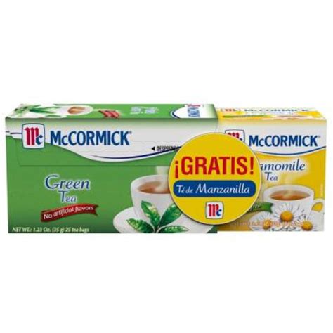 Té verde McCormick 25 bolsitas 10 bolsitas de té manzanilla Walmart