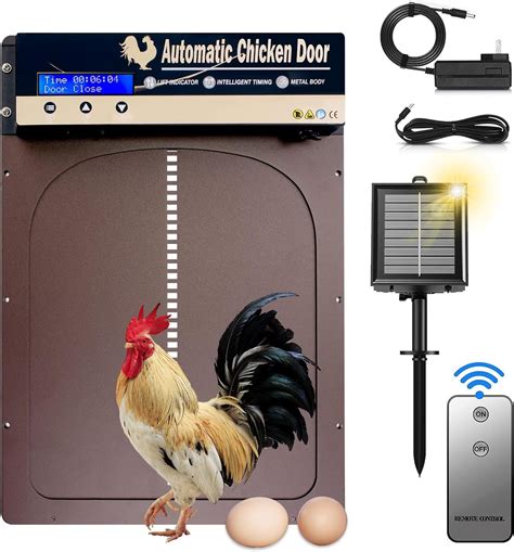 Porte Poulailler Automatique Solaire Etanche Chicken Coop Door Avec