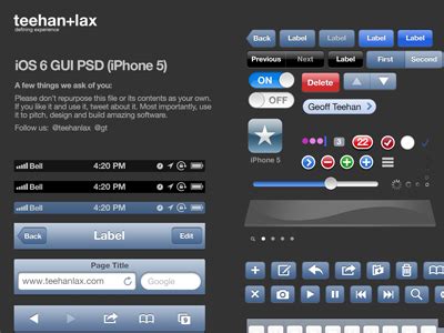Beautiful Ios Gui Psd Kits Templates Designbump
