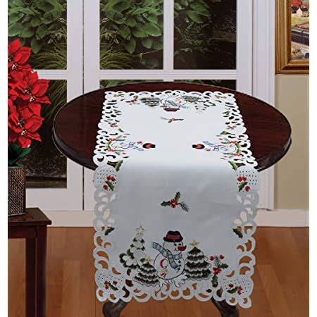 Amazon Creative Linens Holiday Embroidered Snowman And Christmas