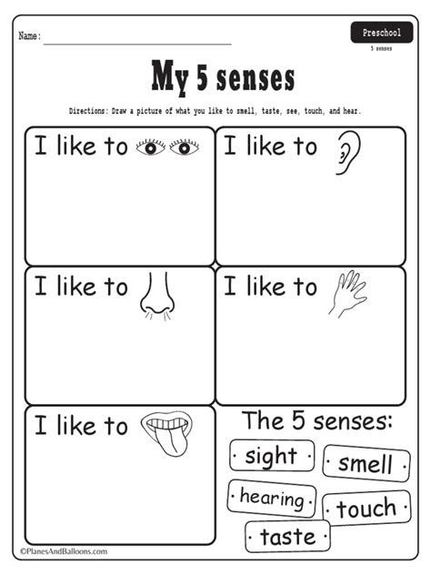 Using Our 5 Senses Worksheet K5 Learning Worksheets Library