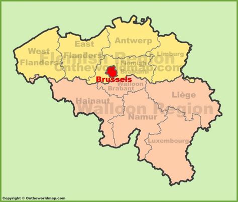 Brussels location on the Belgium Map - Ontheworldmap.com