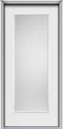 Cross Reed Full Lite Modern Belleville Smooth Fiberglass Single Door