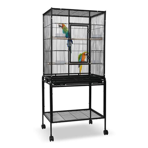 53 Inch Large Iron Rolling Bird Cage For Parrot Standing Birdcage With