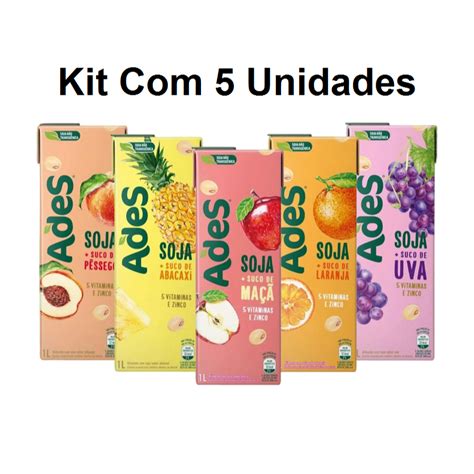 5 Caixas De Bebida De Soja ADES 1 Litro Shopee Brasil