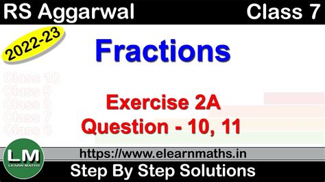 Fractions Class 7 Chapter 2 Exercise 2a Question 10 11 Rs