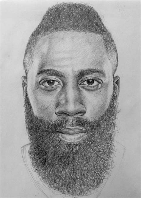 James Harden By J C Gill Ii X Pencil On Paper Celebrity