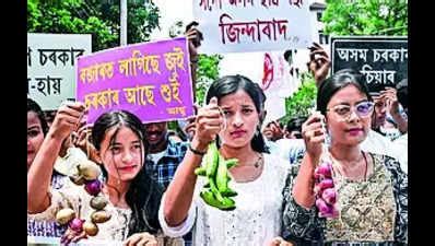 Price Rise Aasu Protests Against Price Rise In Dibrugarh Guwahati