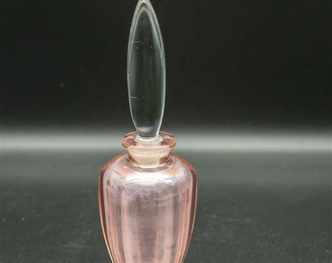 Vintage Pink Depression Glass Perfume Bottle Depression Perfume Bottle Large Decorative Stopper