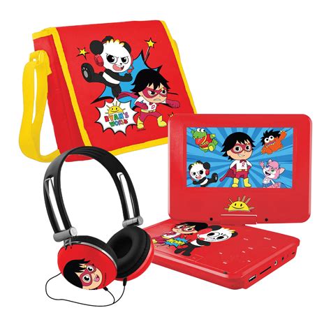 Ryan's World 7" Portable DVD Player with Matching Headphones and Carrying Case + Free Ryan and ...