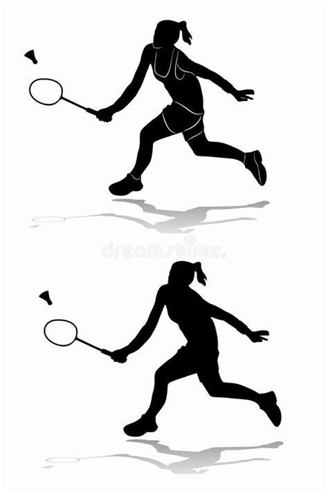 Ejemplo De Un Jugador Del B Dminton Drenaje Del Vector Ilustraci N Del