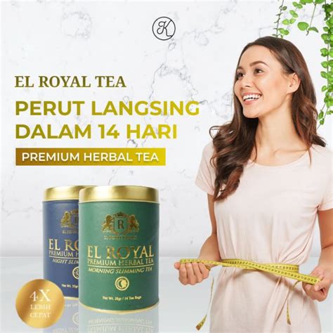 Jual Teh El Royal Premium Herbal Tea Slimming Pelangsing Penurut Berat