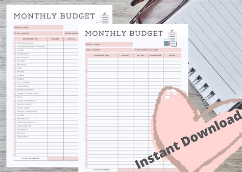 Monatliches Budget Planen Sie Das Monatliche Budget Planung Etsy