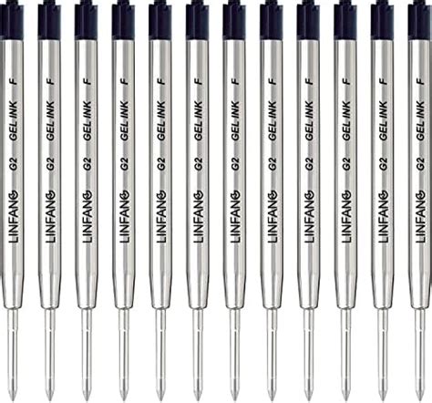 Black Gel Ink Pen Refills Ballpoint Black 12 Pack Gel