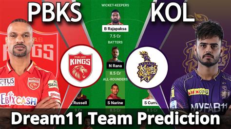 PBKS Vs KOL T20 Match Dream11 Team Prediction Pbks Vs Kol Dream11