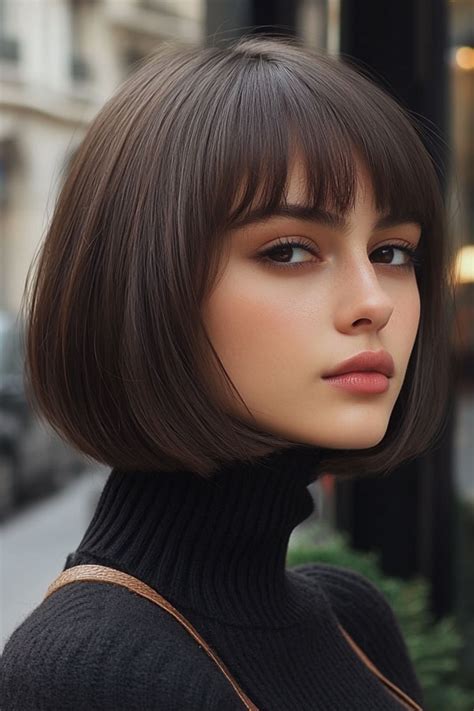 Short Brunette Hairstyles With Bangs