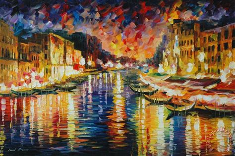 Leonid Afremov Venice Grand Canal painting - Venice Grand Canal print ...