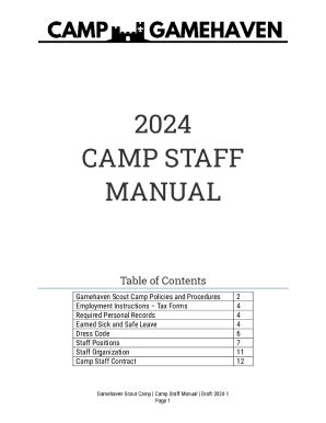 Fillable Online Seasonal Camp Staff Application Fax Email Print