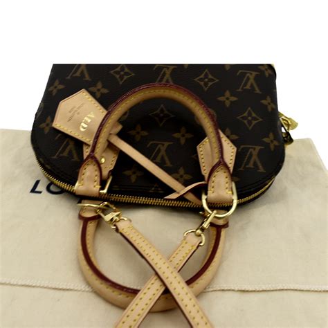 Louis Vuitton Alma Bb Monogram Canvas Satchel Crossbody Bag Brown