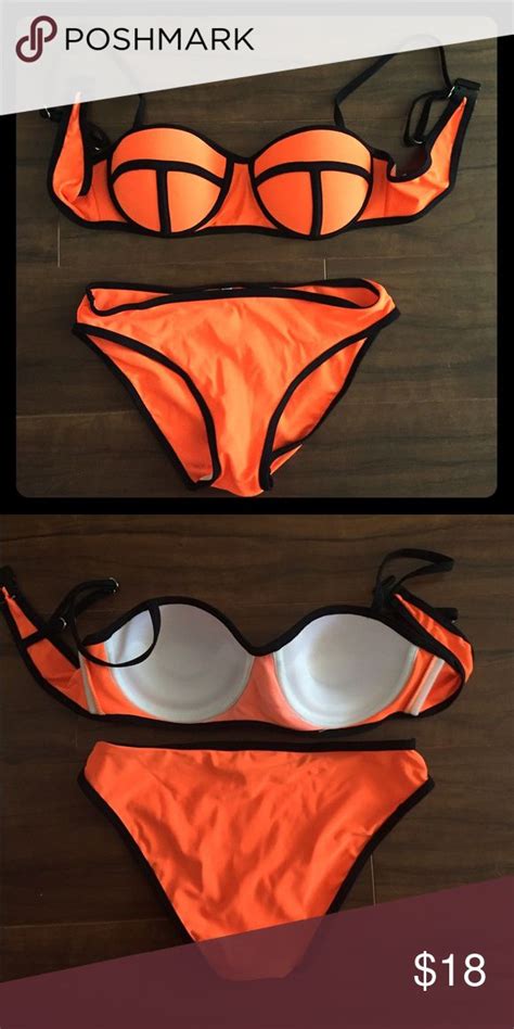 Triangl Like Neon Orange Peach Bikini Size S Neon Orange Bikini