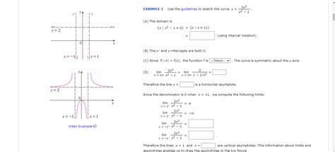 Solved 2x2 Example 1 Use The Guidelines To Sketch The Curve