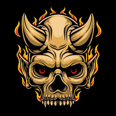 Premium Vector | Devil skull head logo