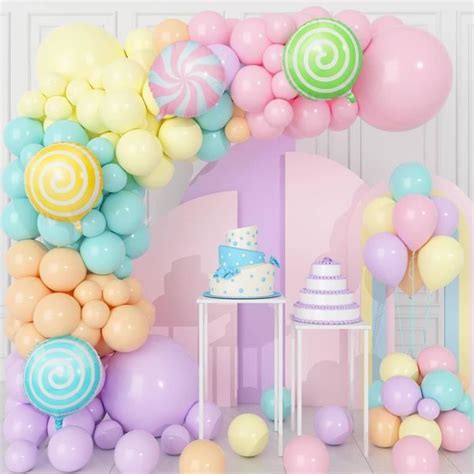 Kit Arche Ballons Pastel Pi Ces Macaron Violet Jaune Orange Rose