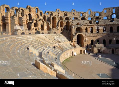 The Impressive Roman Amphitheater Of El Jem Tunisia Stock Photo Alamy