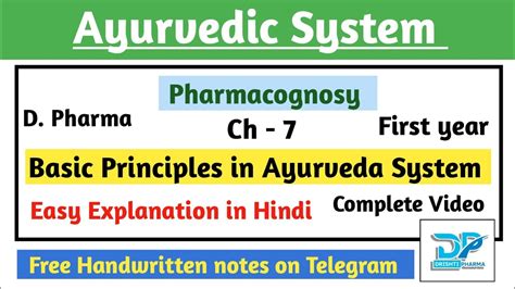 Ayurveda System Of Medicine In Pharmacognosy Ch 7 D Pharma