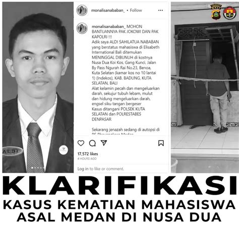 Klarifikasi Polresta Denpasar Soal Autopsi Aldi Sahilatua Nababan Yang