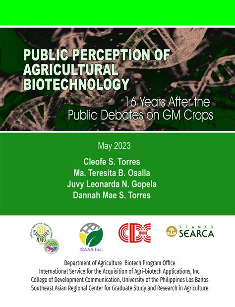 Public Perception Of Agricultural Biotechnology Years After The