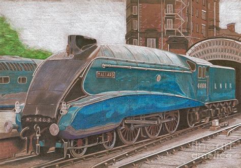 LNER A4 4468 Mallard Drawing by Oleg Kozelskiy