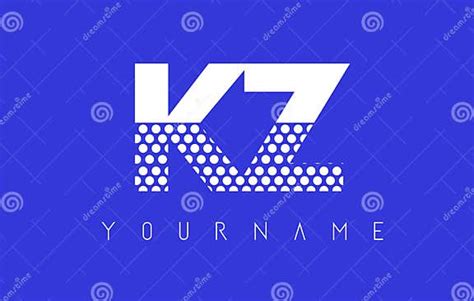 Kz K Z Dotted Letter Logo Design With Blue Background Stock Vector Illustration Of Circles